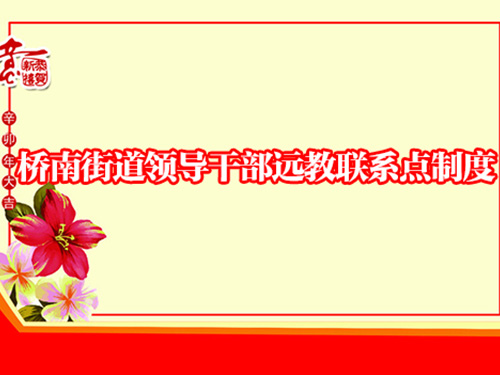桥南街道领导干部远教联系点制度