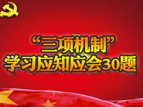 “三项机制”学习应知应会30题