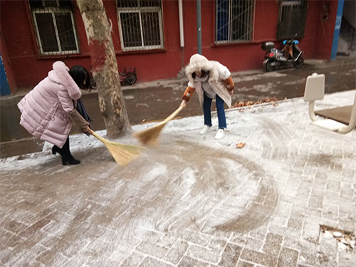 奉献讲精神 扫雪见行动