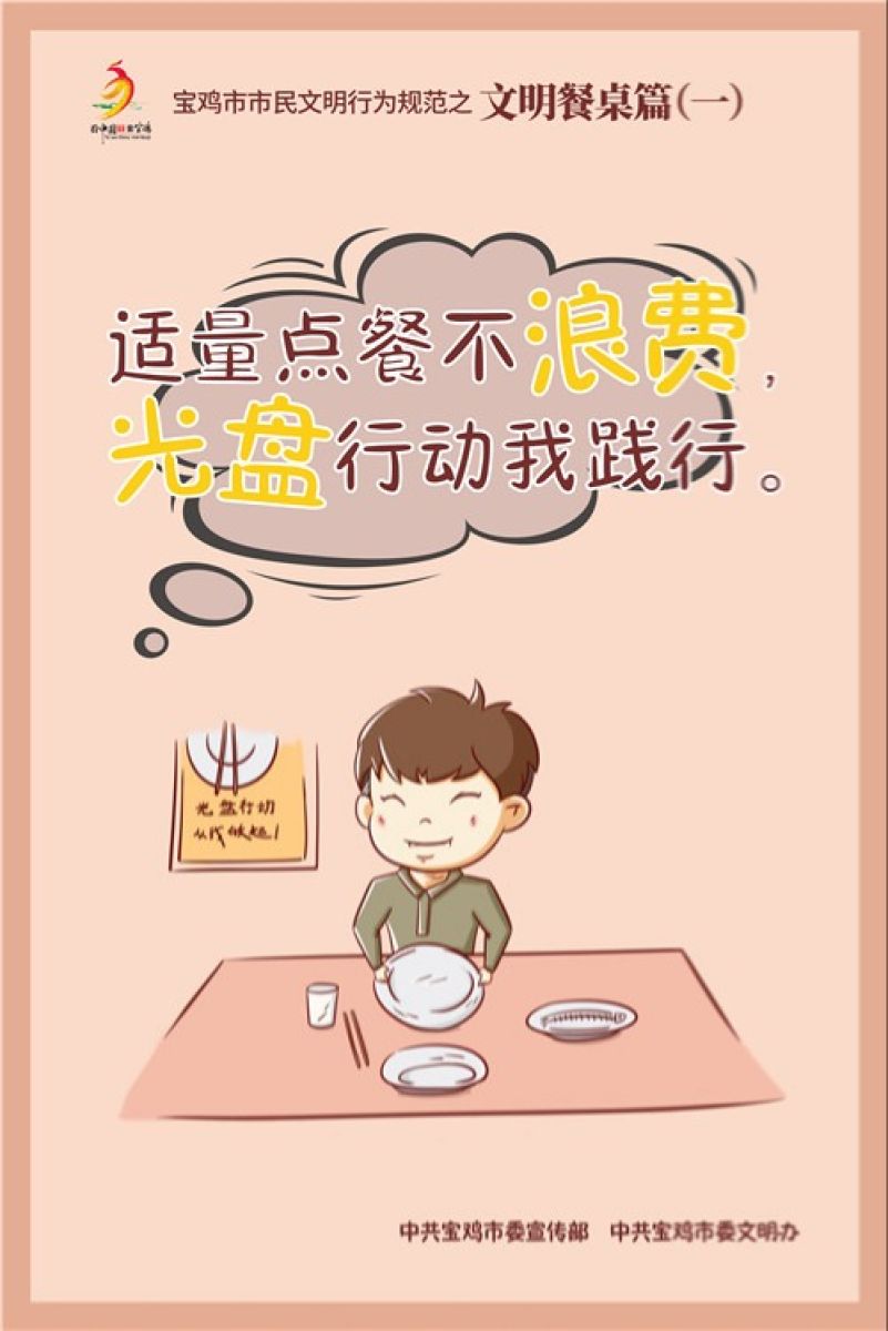 宝鸡市市民文明行为规范 一、文明餐桌行为规范