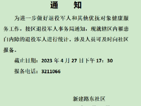 罹患白内障的退役军人开始报备了！