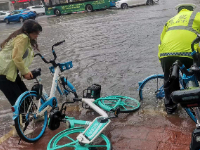 丽园路社区 汛期紧急排涝 确保安全通行