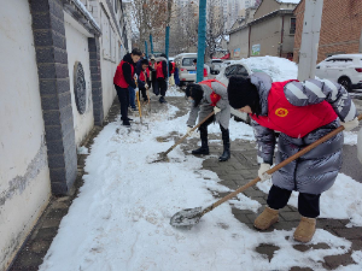 除冰扫雪 为居民出行护航 ——相杨路社区联合多部门开展志愿除雪活动