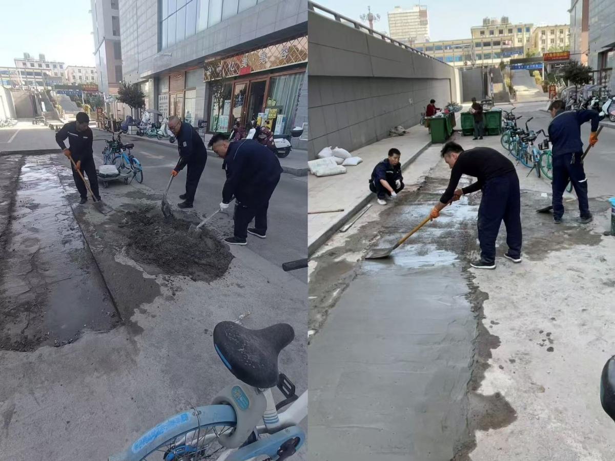 网格聚力解难题 破损路面换新颜